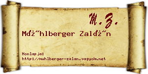 Mühlberger Zalán névjegykártya